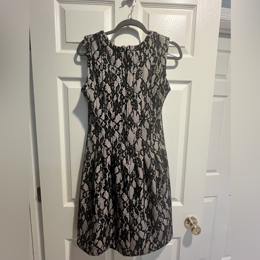 HD in Paris Anthropologie Sleeveless Black Nude Lace Dress Size Medium